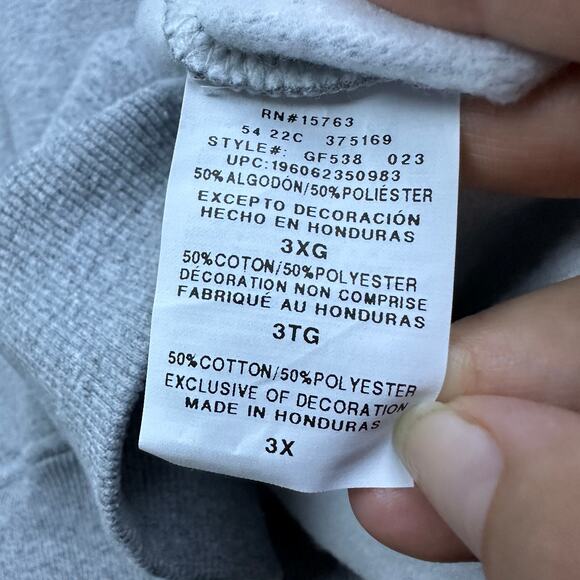 Champion Gray Pullover Logo Athleticwear Hoodie Long Sleeve Casual Sweater 3X - Picture 9 of 14